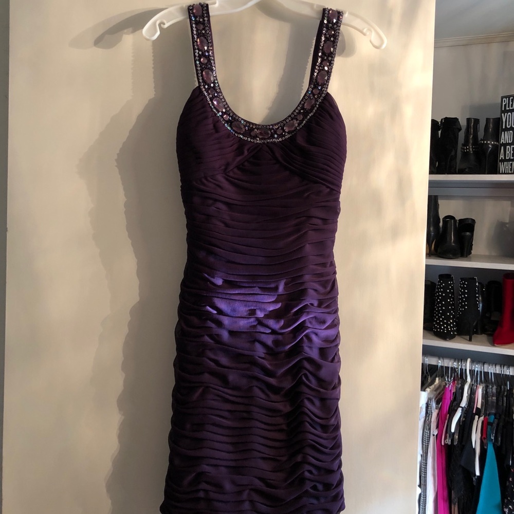 Cache purple/amethyst cocktail dress, 2